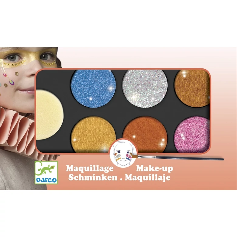 Arcfesték - 6 színű, metál fényű - Palette 6 colours - Metallic - Djeco