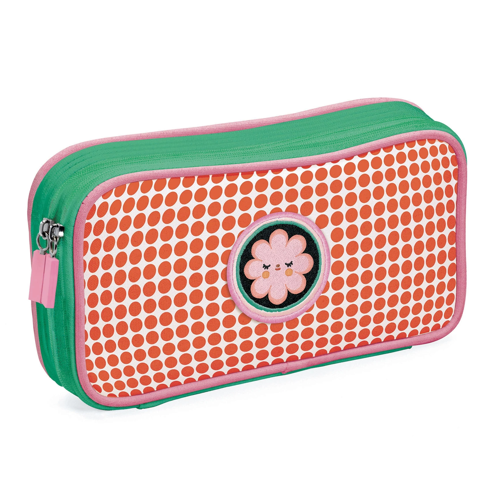 Tolltartó két rekesszel sok zsebbel - Virág - Fleur stationery kits - Djeco