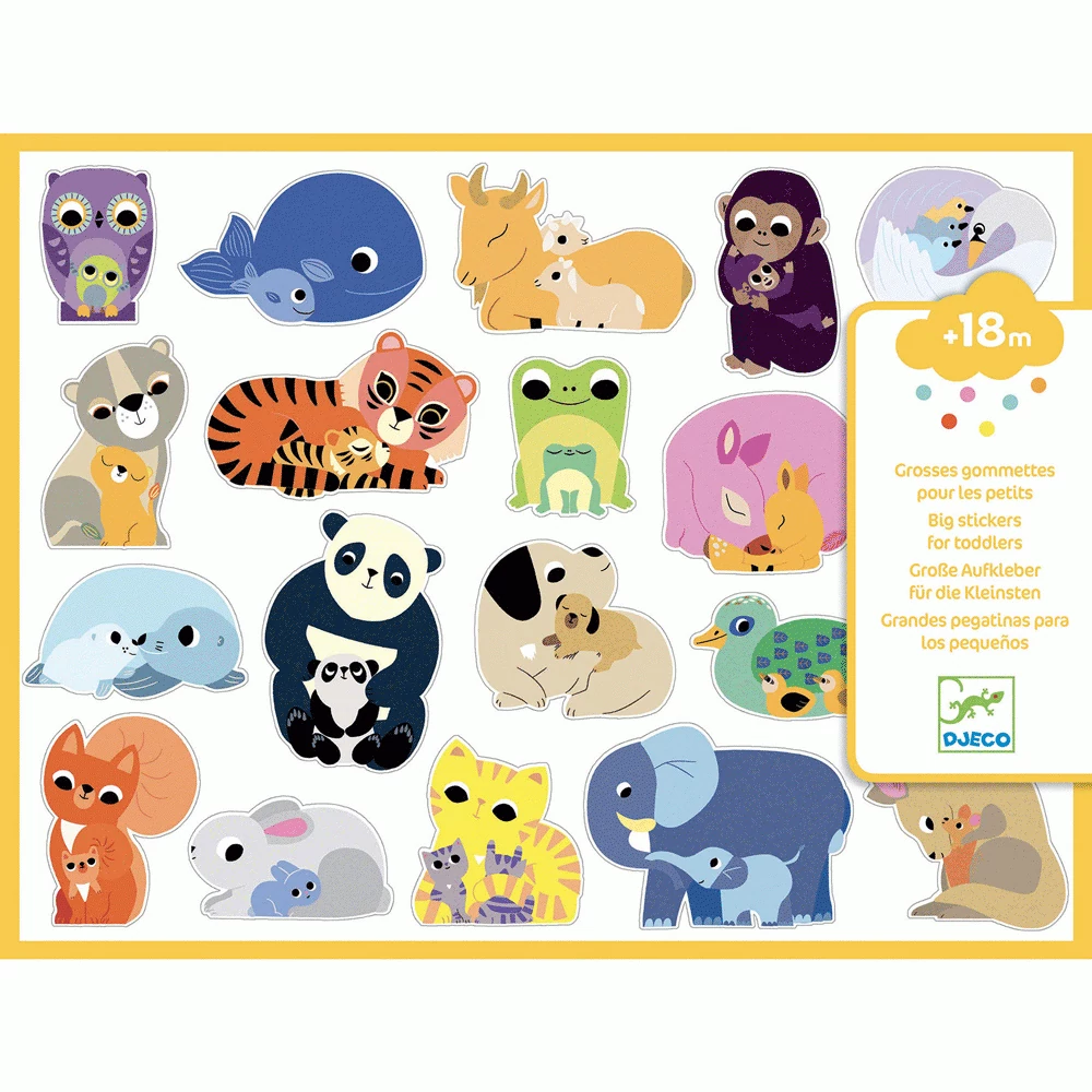Matricák - Összetartozás - Coloured stickers mums and babies - Djeco