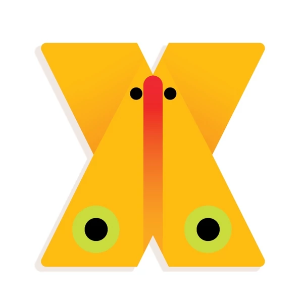 Állatdekor betű - X - Graphic animal letter - Djeco