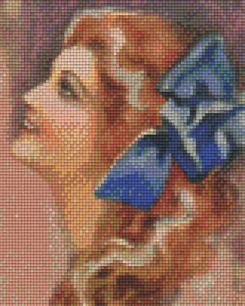 Pixel Woman with blue bow ( 4 alaplapos )