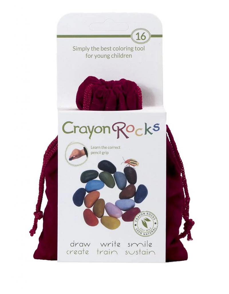 Crayon Rocks Red Velvet 16 colors kavicskréta - Bordó bársony tasak (16 db)