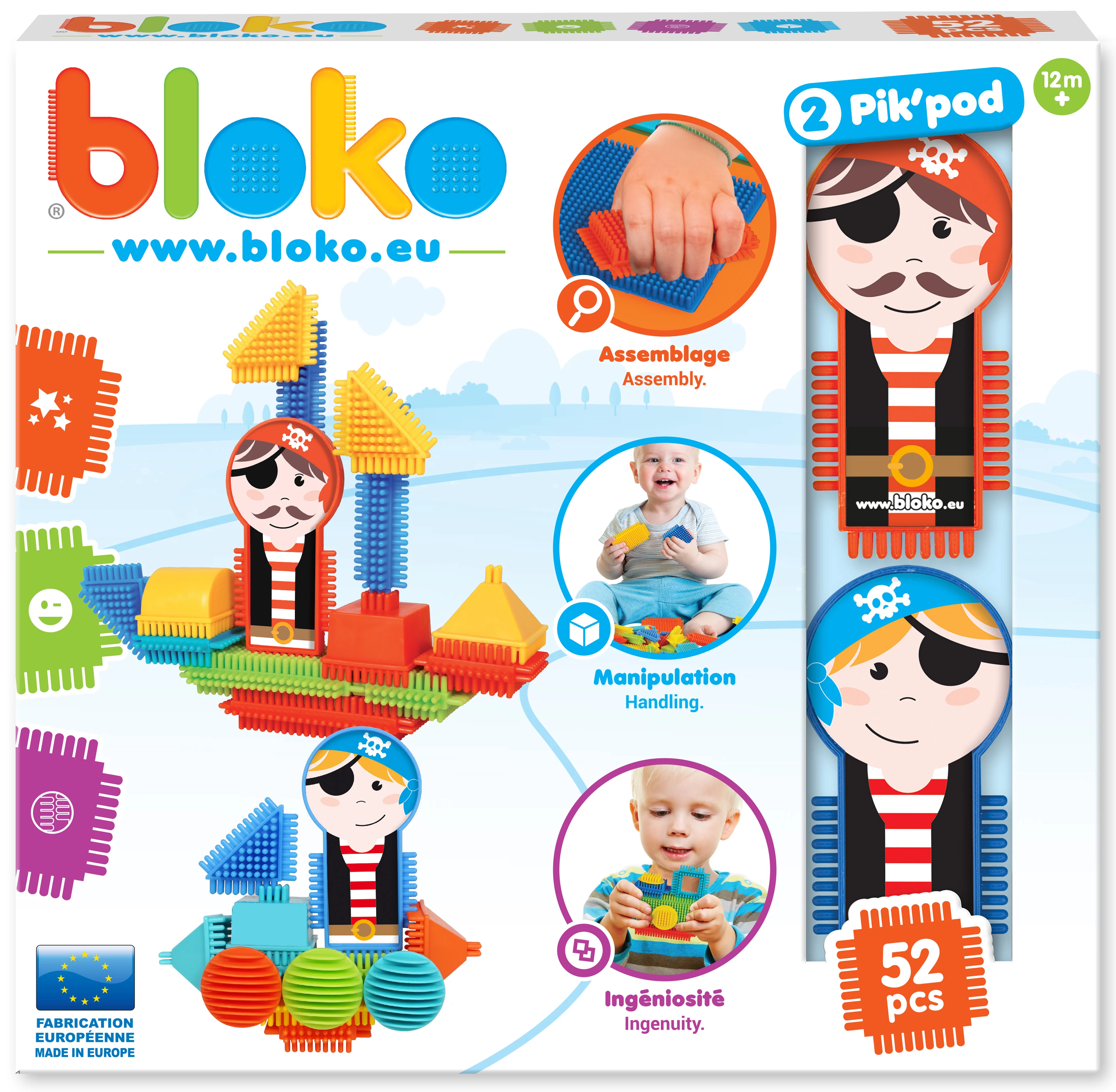 BLOKO - Tüsi építőjáték 52 db-os kalózos