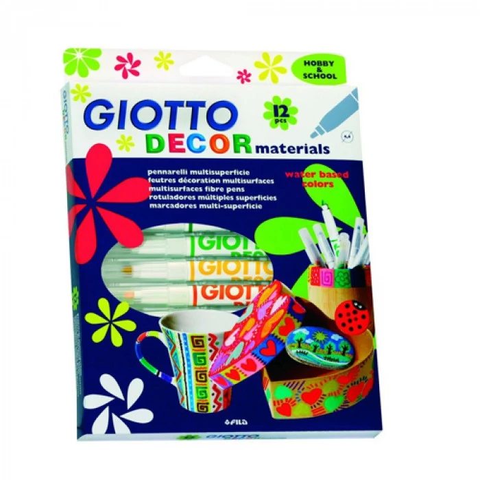 Filckészlet 12-es Giotto Decor, sokféle anyagra
