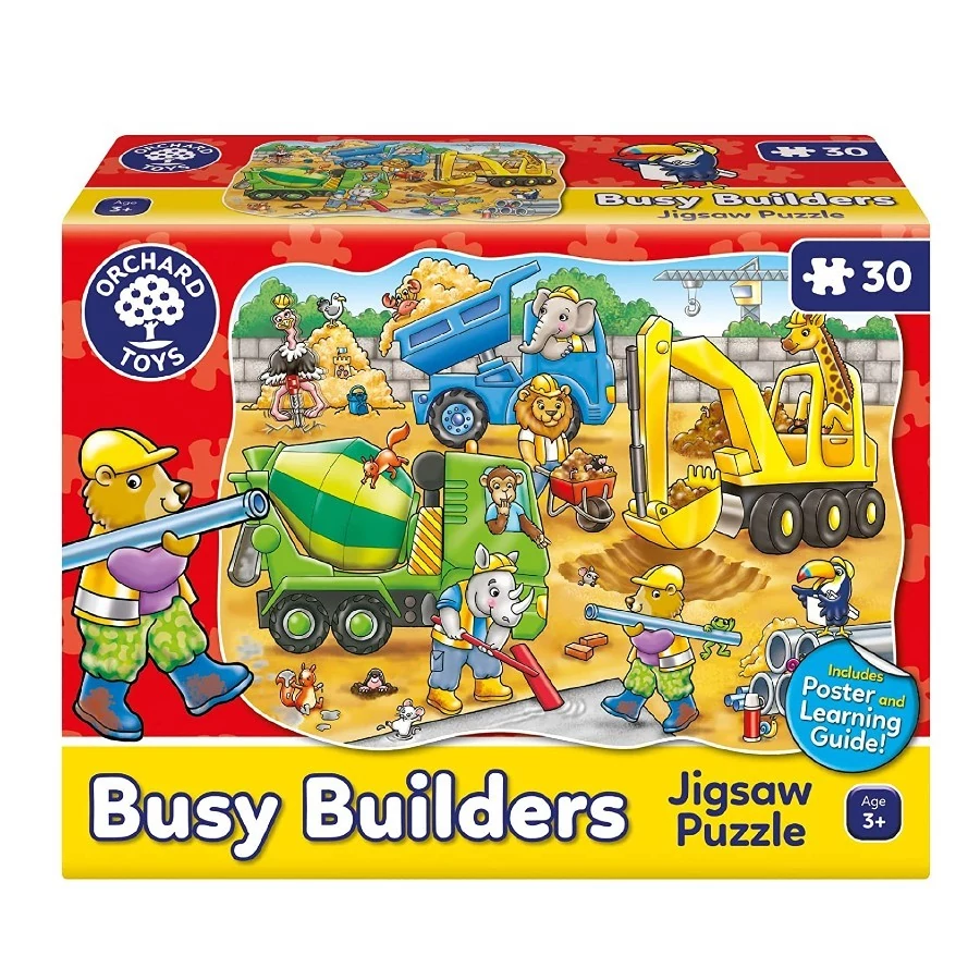 Szorgalmas építők puzzle, 30 db-os  (Busy Builders), ORCHARD TOYS OR299